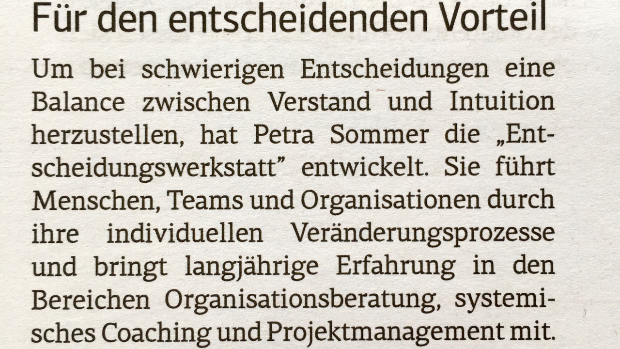 Für den entscheidenden Vorteil - Petra Sommer